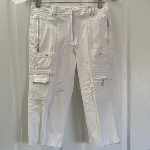 jamie sadock White Capris with Cargo Pockets
